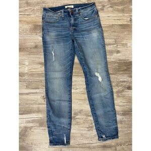 Madewell 9” High Rise Skinny Jeans Cropped Distressed Women’s Size 27P